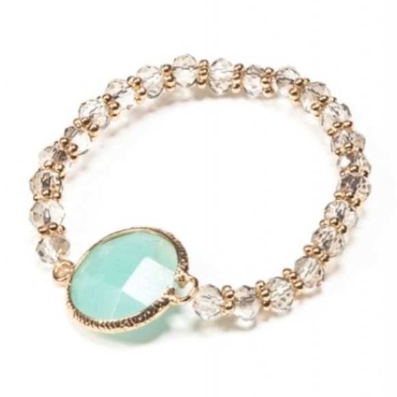 BLACK CRYSTAL GOLD STRETCH BRACELET - Picture 3 of 3